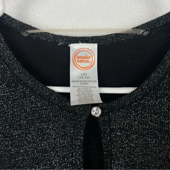 Black & Silver Sparkle Sweater Size Girls L (10/12) - Picture 4 of 7